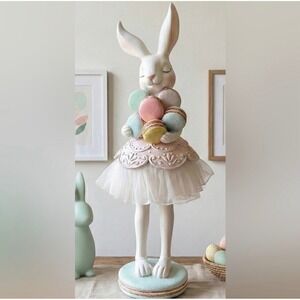 Sweet Treats Bunny Ballerina Figurine Macaroons Easter Decor Cottagecore NWT
